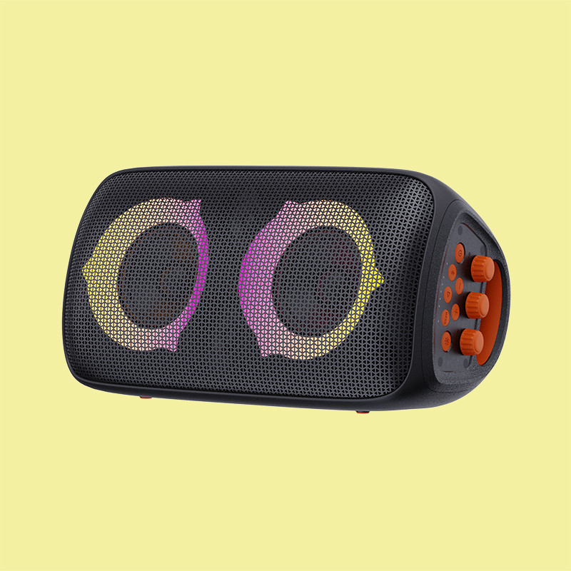 Bluetooth noir V5.3 haut-parleur extérieur avec batterie 4\u03a9 Impédance ABS Fer