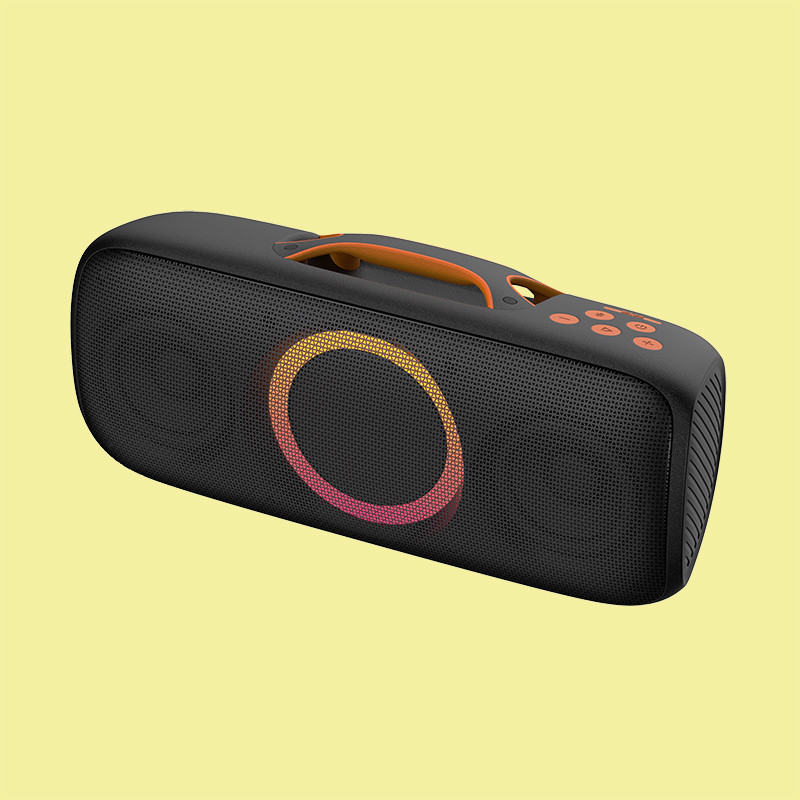 haut-parleur de soirée en plein air imperméable à l'eau noir avec batterie de 40W source d'alimentation 7.2V 2500mAh capacité IPX4