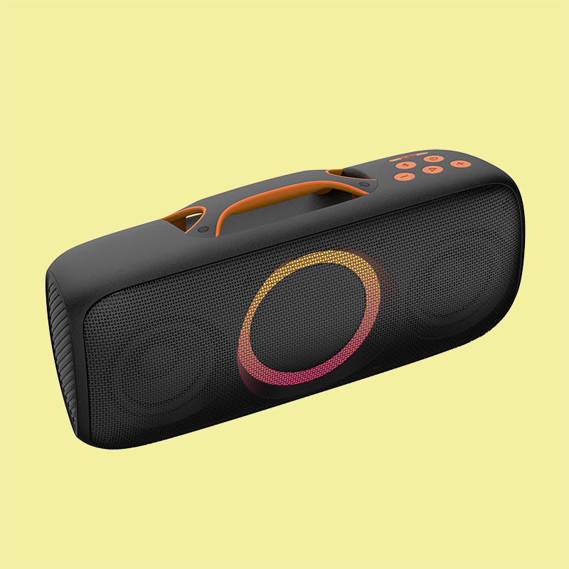 haut-parleur de soirée en plein air imperméable à l'eau noir avec batterie de 40W source d'alimentation 7.2V 2500mAh capacité IPX4