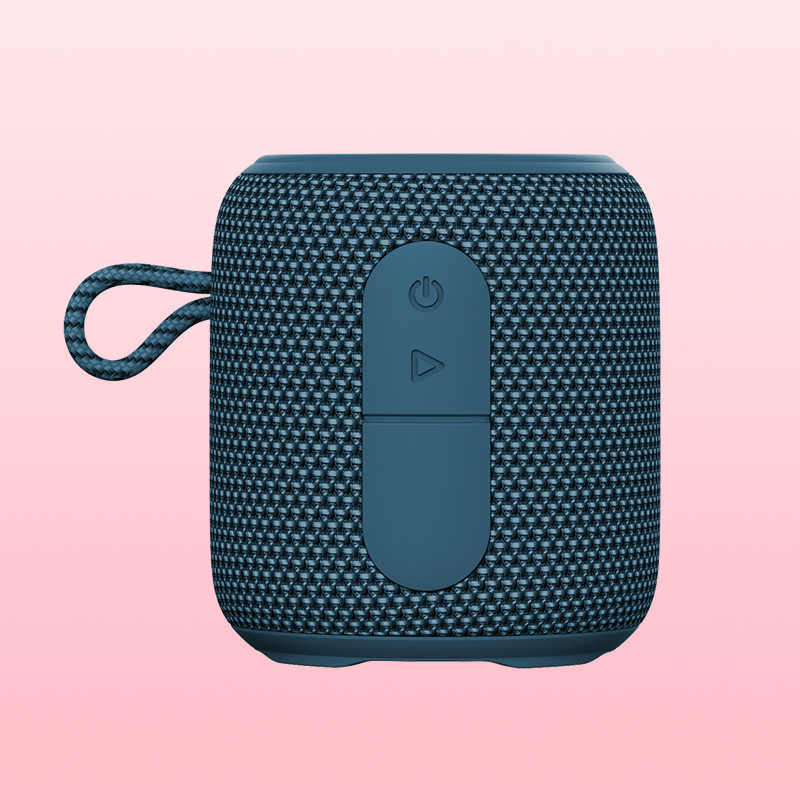 haut-parleur de douche sans fil étanche avec batterie de 1200 mAh en bleu avec radiateur de basse