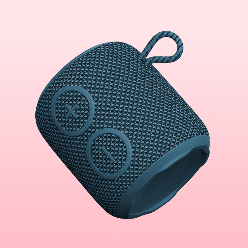 haut-parleur de douche sans fil étanche avec batterie de 1200 mAh en bleu avec radiateur de basse