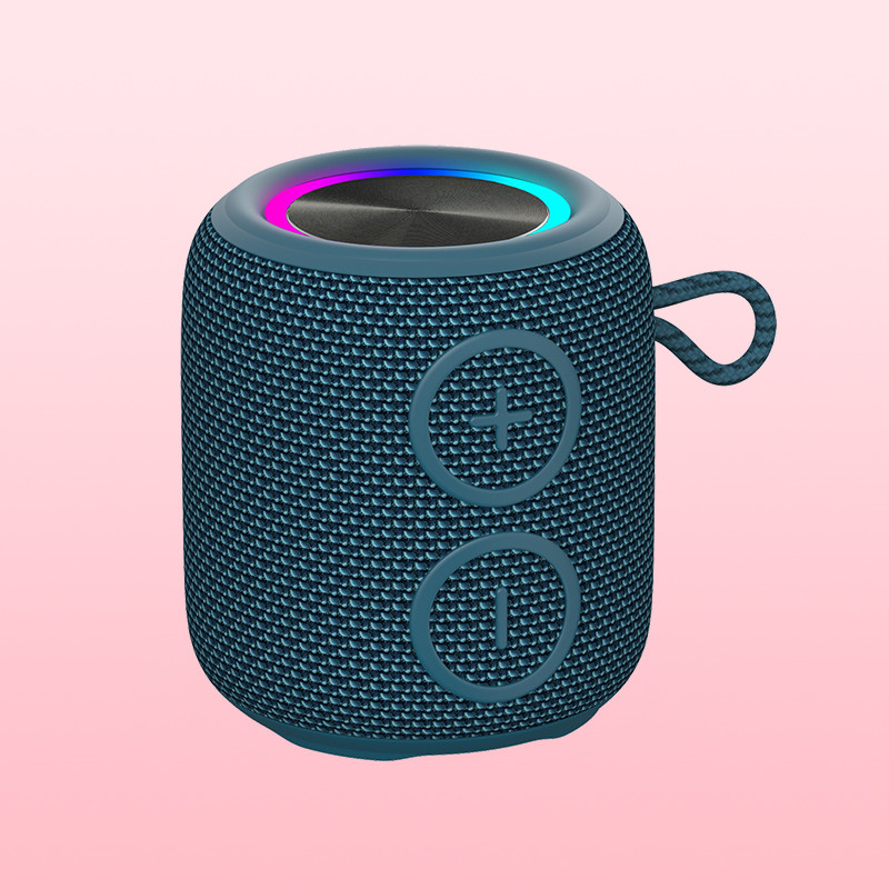 haut-parleur de douche sans fil étanche avec batterie de 1200 mAh en bleu avec radiateur de basse
