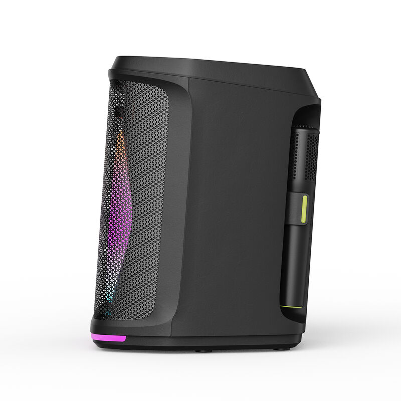 Enceinte de soirée extérieure 120W avec basses profondes et microphone sans fil pour le karaoké Bluetooth